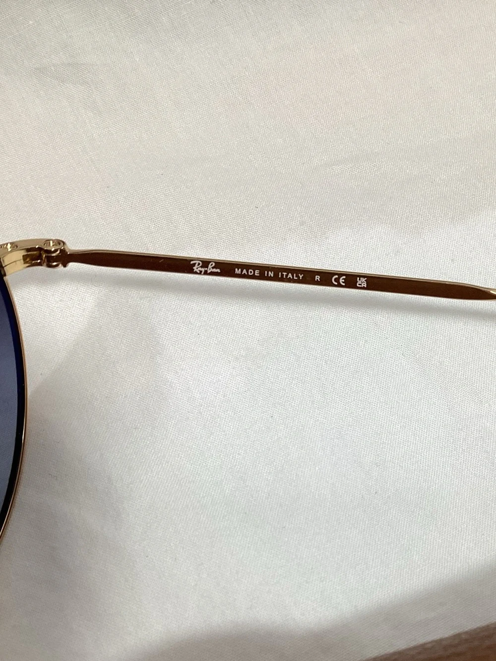 Ray-Ban Jack RB3565 Sunglasses Blue Gradient Lens Gold Frame Unisex Italy 55mm